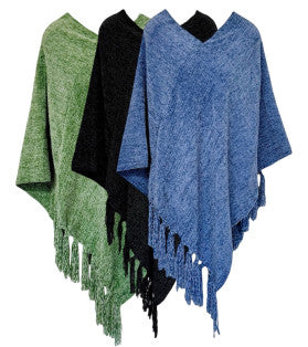 *V Neck Soft Knit Poncho