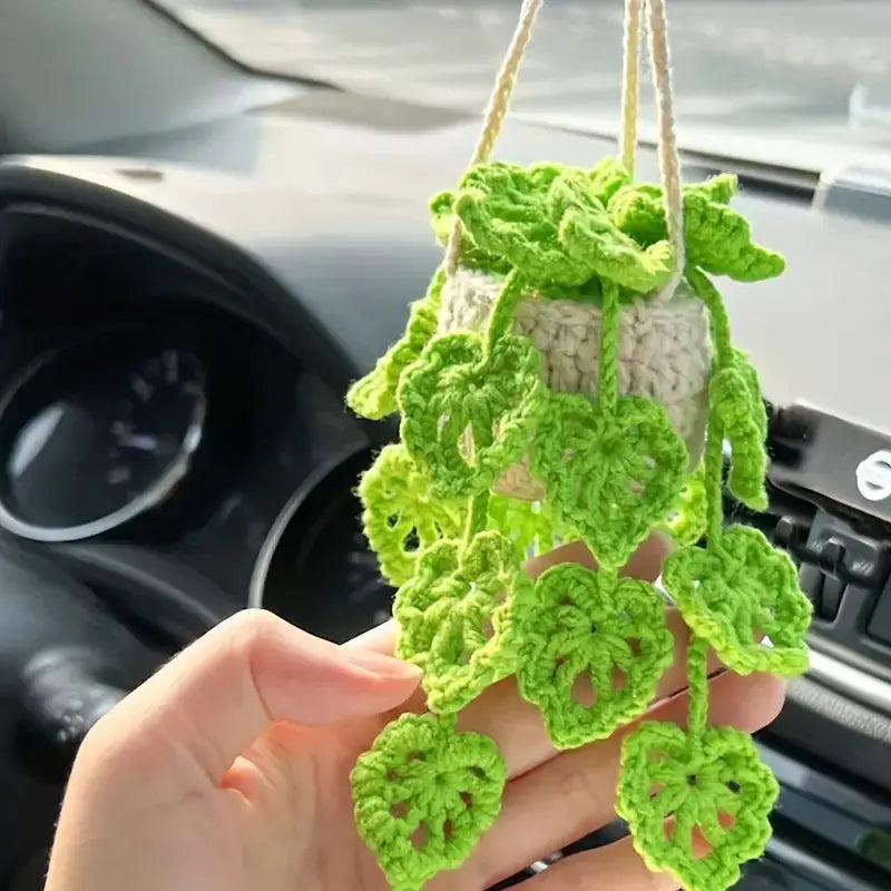 Crochet Hanging Car Plant