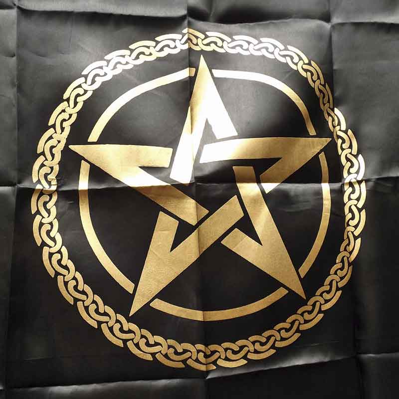 *Satin Pentagram Design Altar Table Cloth