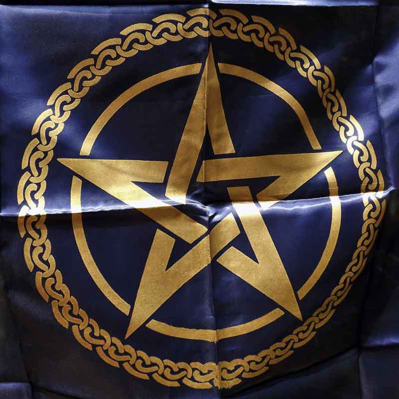 *Satin Pentagram Design Altar Table Cloth