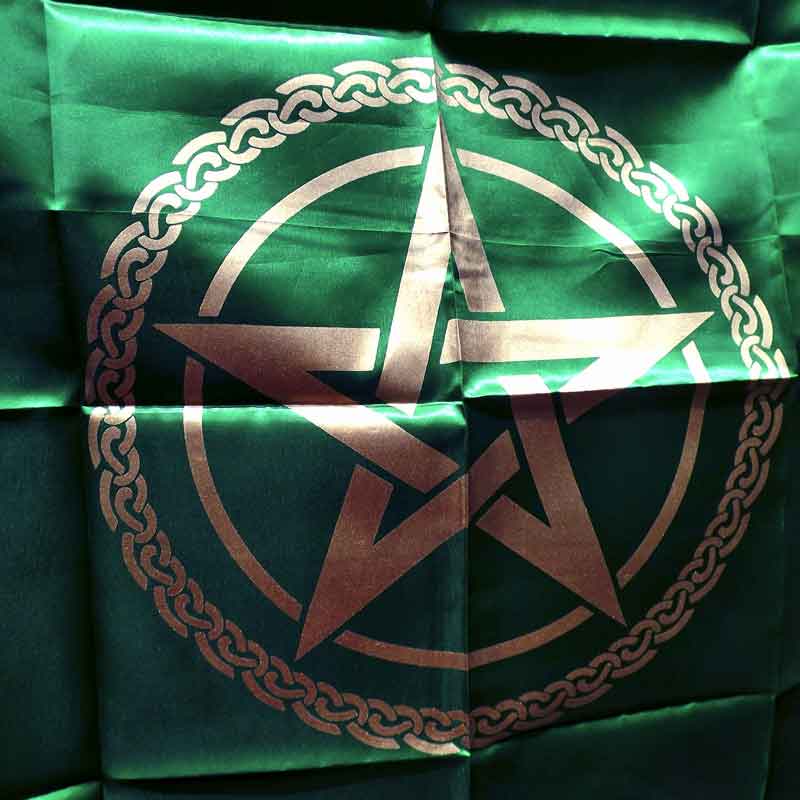*Satin Pentagram Design Altar Table Cloth
