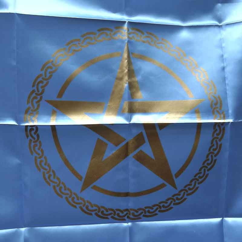 *Satin Pentagram Design Altar Table Cloth