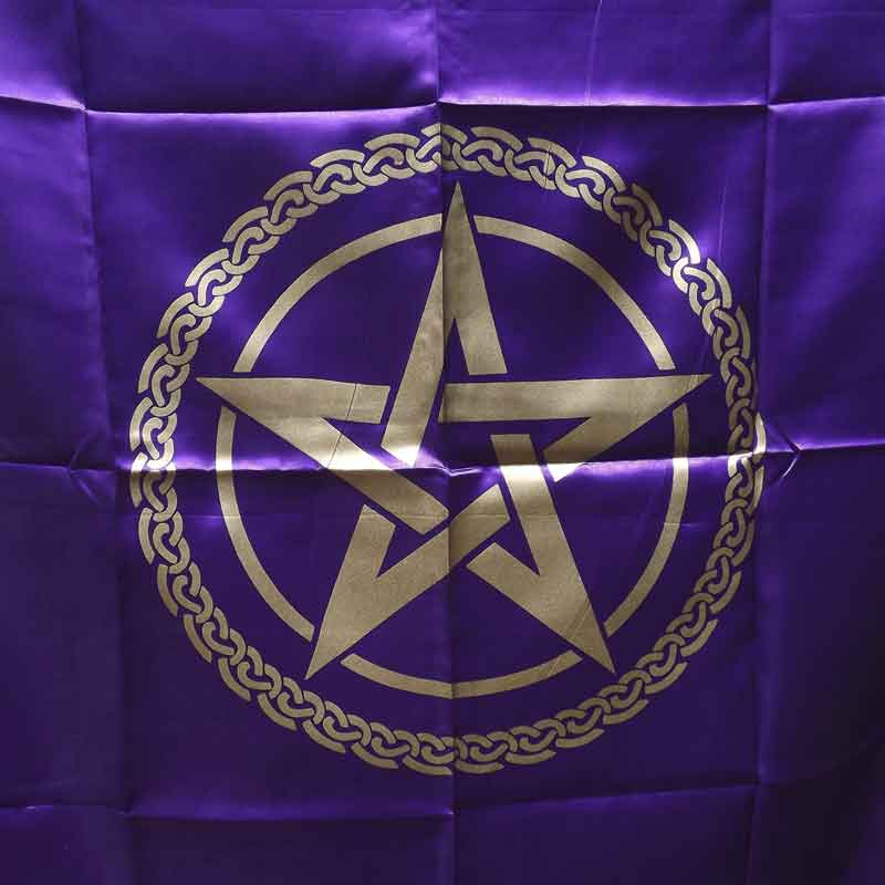 *Satin Pentagram Design Altar Table Cloth