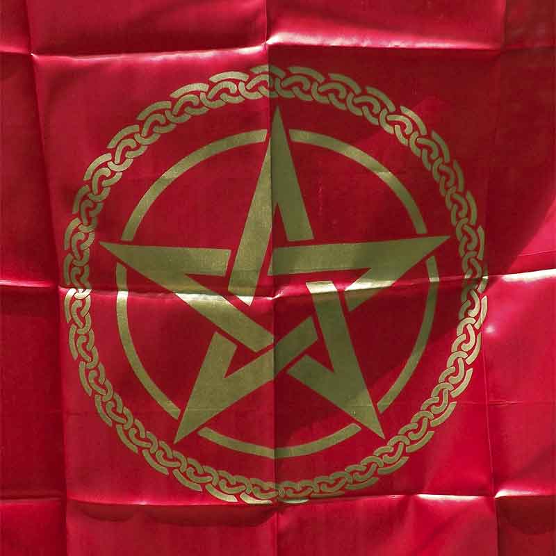 *Satin Pentagram Design Altar Table Cloth