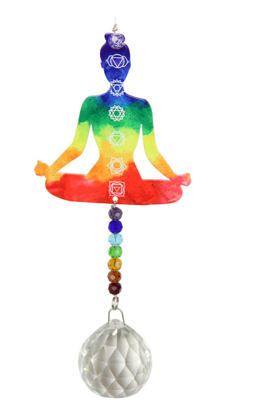 Chakra/Meditation Glass Crystal Suncatcher