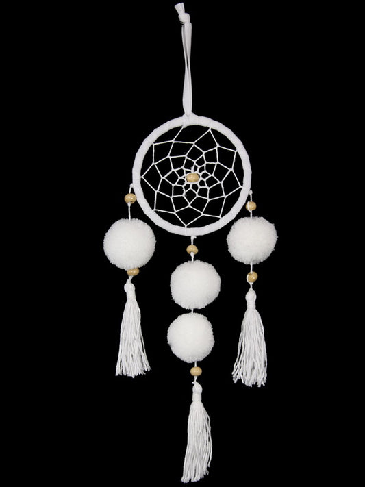 White Pompoms Design Dream Catcher