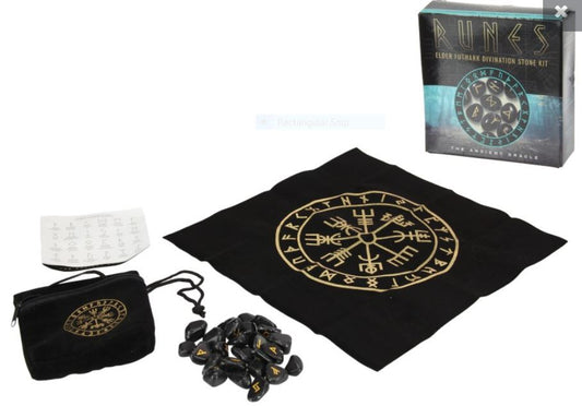 Gemstone Rune Stones in Velvet Bag