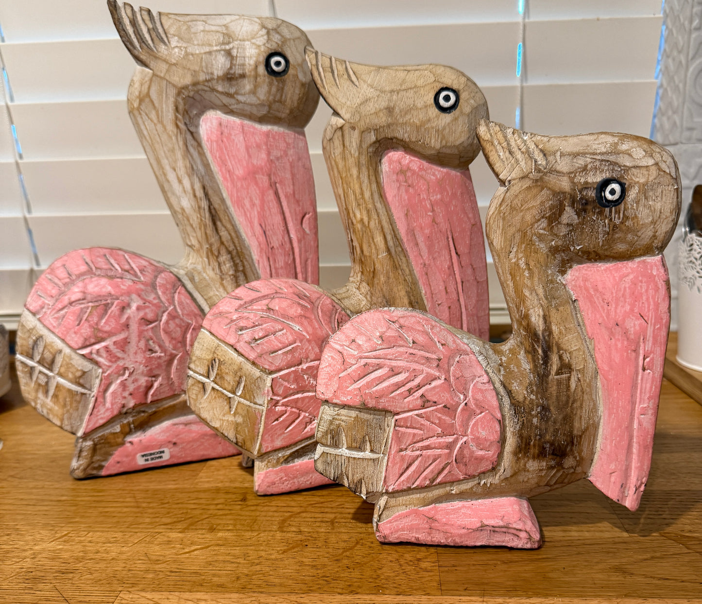 Wooden Pelican Set Of 3 (Green)