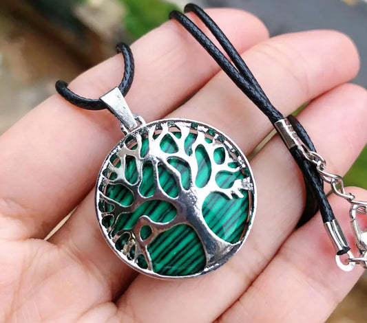 Tree of Life Mixed Gemstone Tree of Life Silver Tone Necklaces