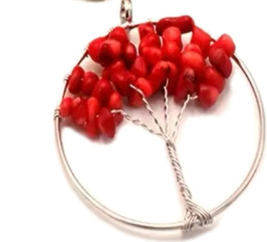 Tree of Life Gemstone Pendants Silver wire Necklace