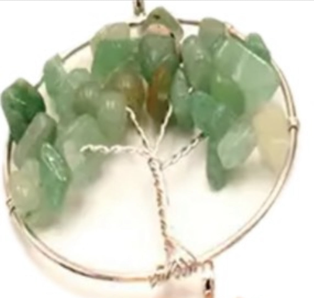 Tree of Life Gemstone Pendants Silver wire Necklace