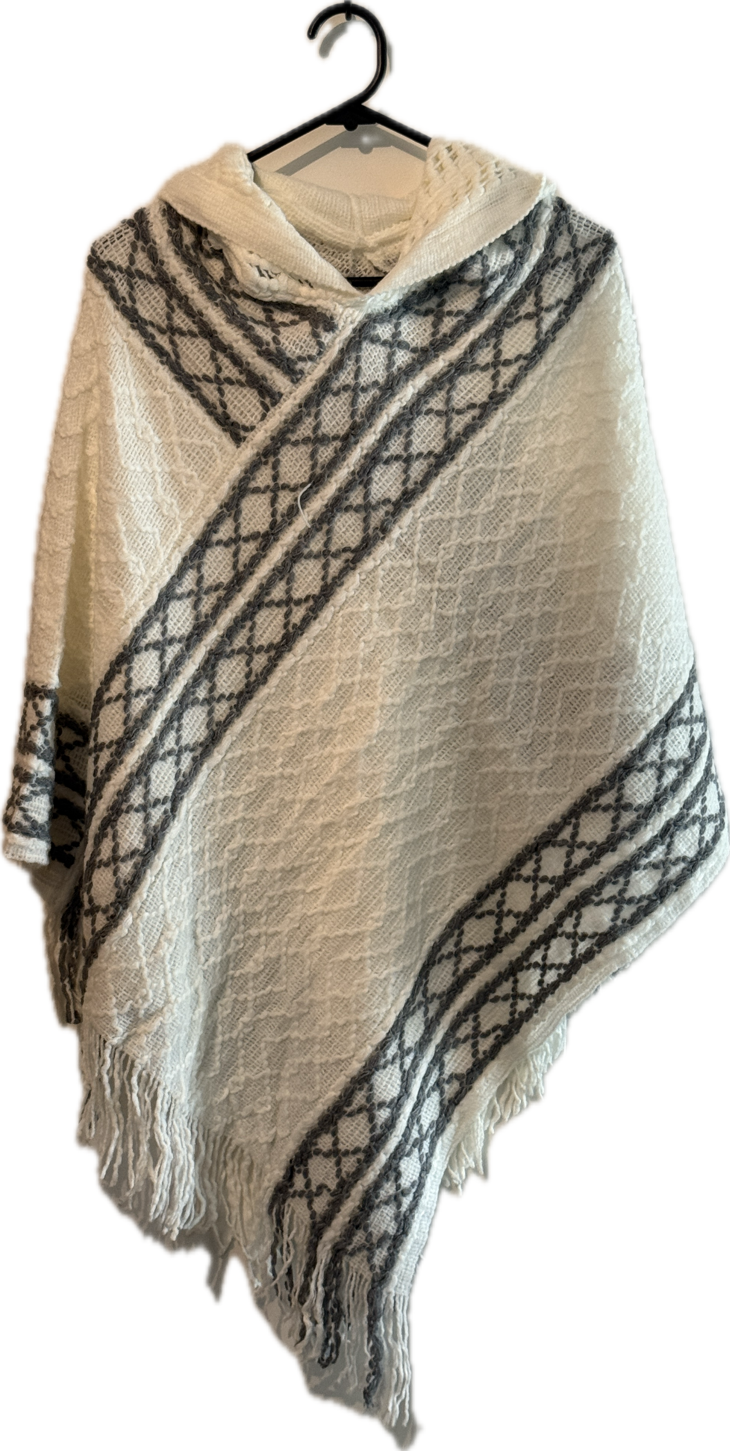 *Poncho With Hoodie - Darker Detailing