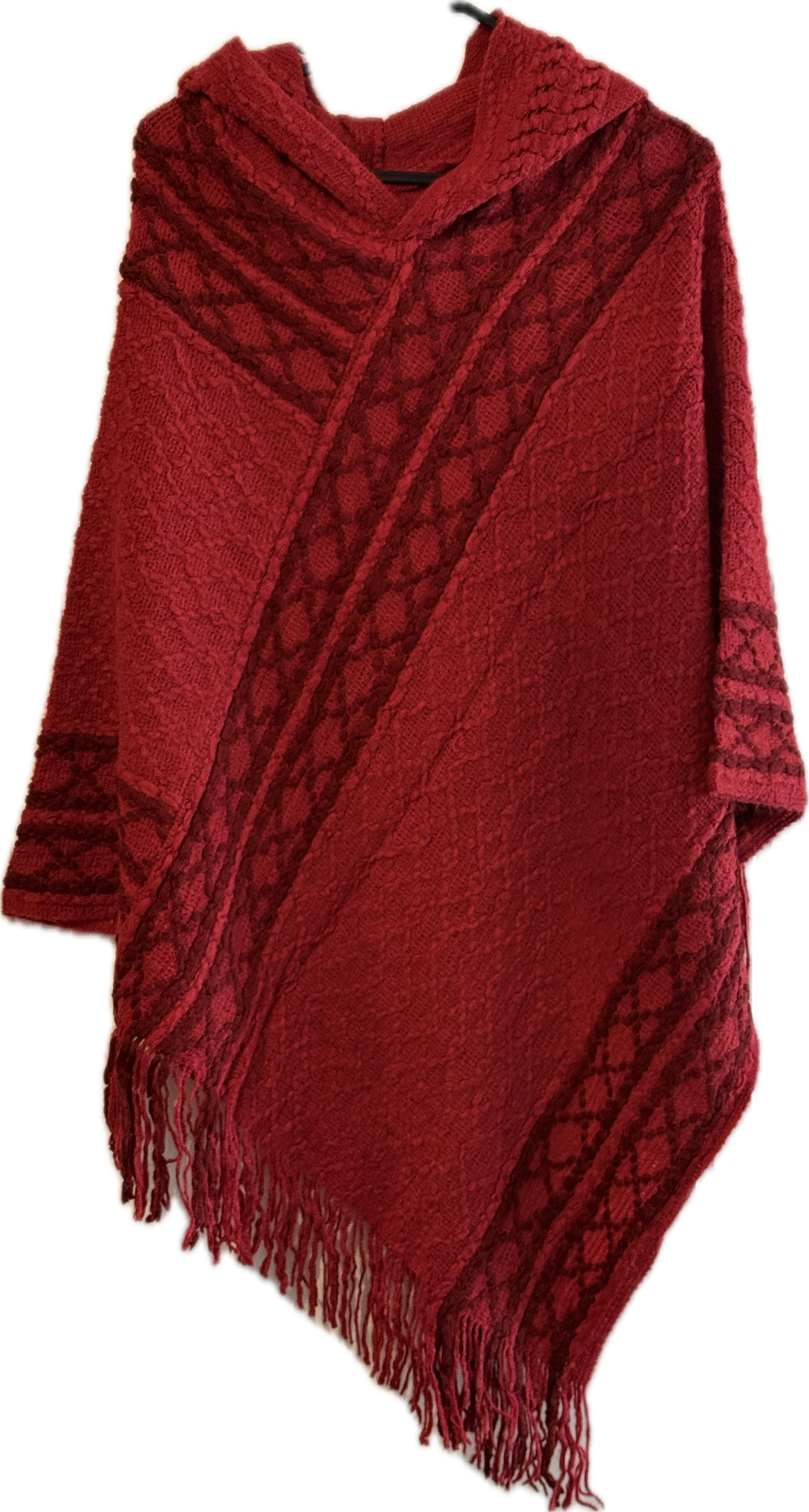 *Poncho With Hoodie - Darker Detailing