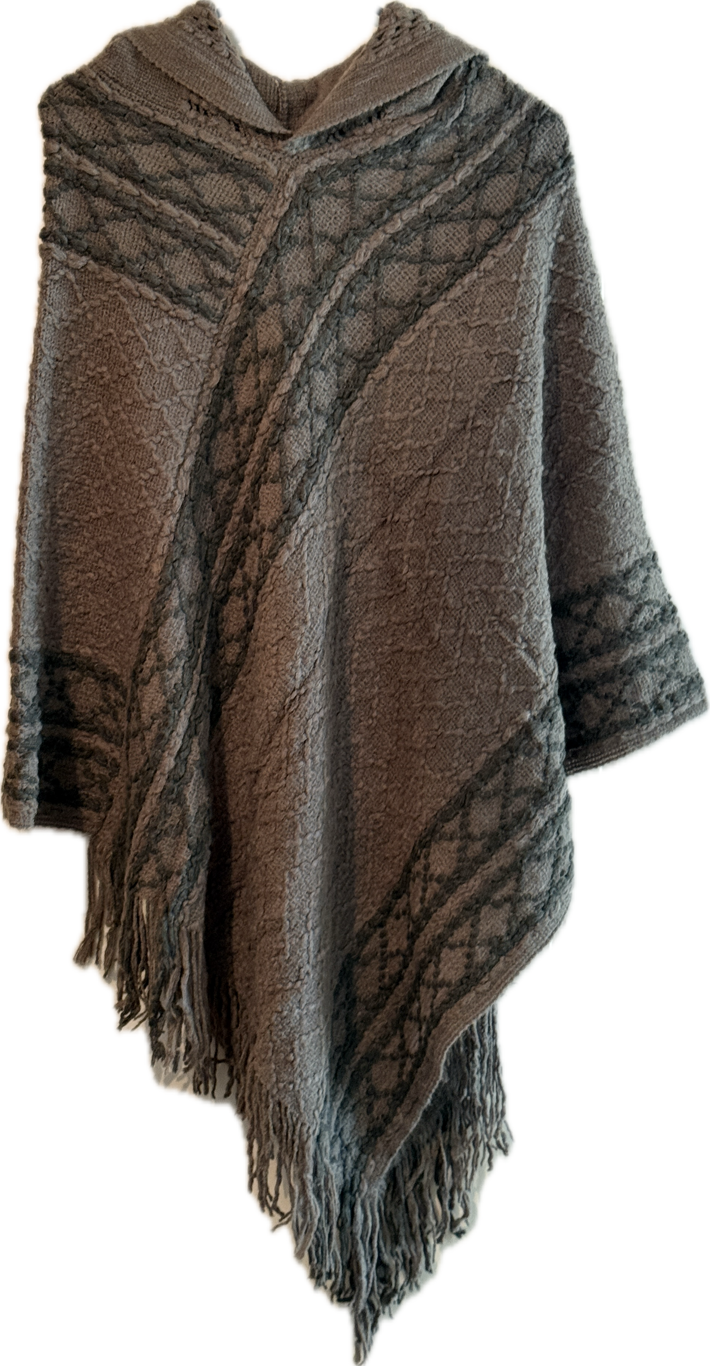 *Poncho With Hoodie - Darker Detailing