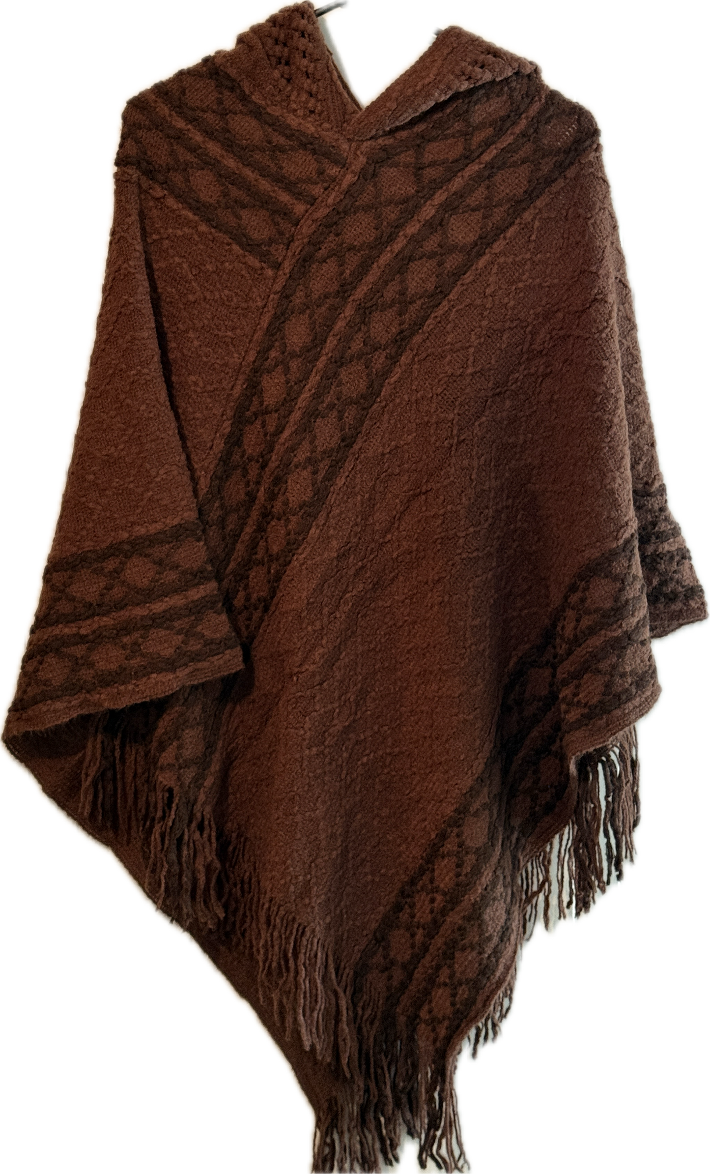 *Poncho With Hoodie - Darker Detailing