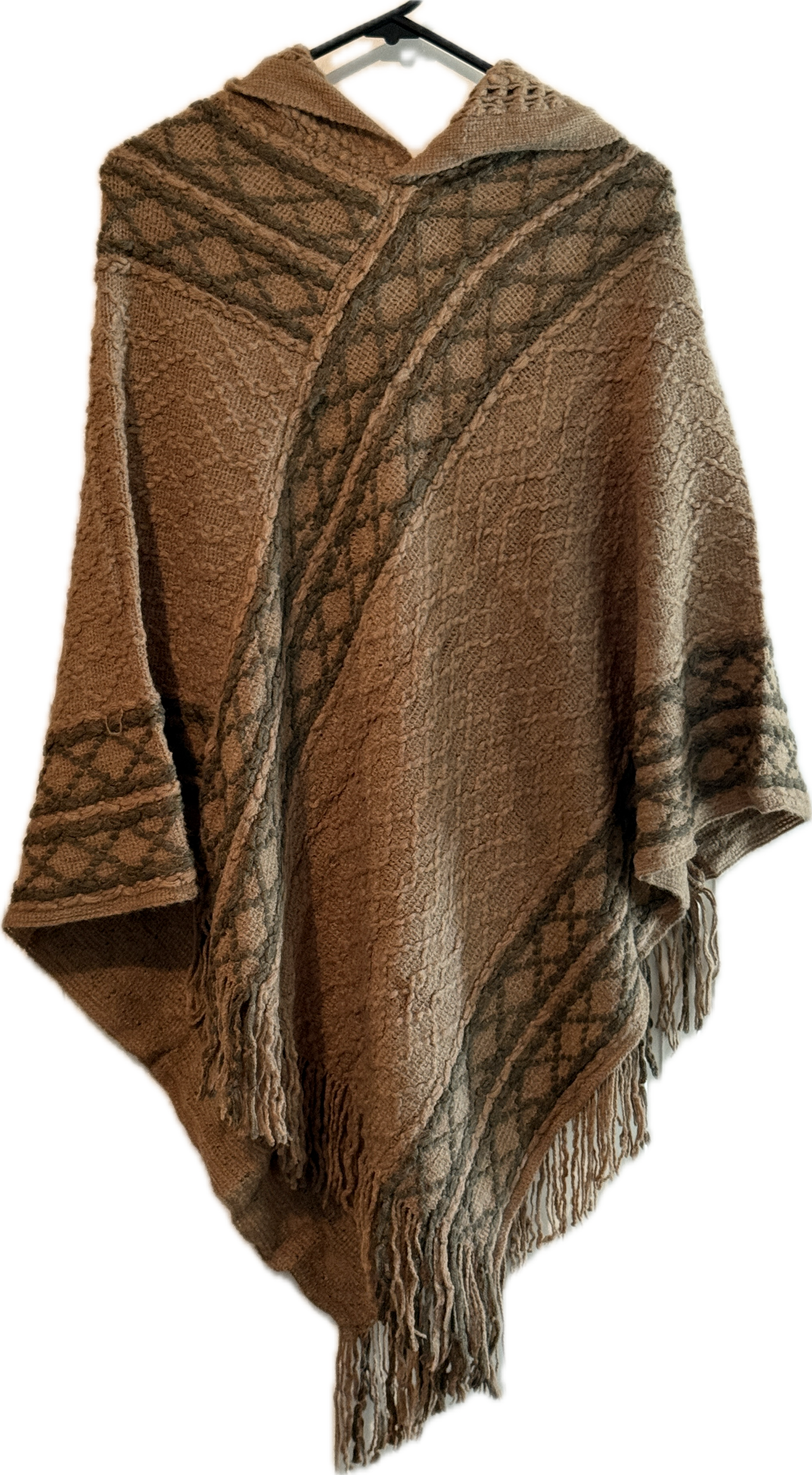*Poncho With Hoodie - Darker Detailing