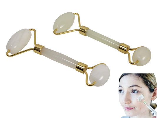 Quartz Gemstone Massage Healing Wand (Twin Rollers)