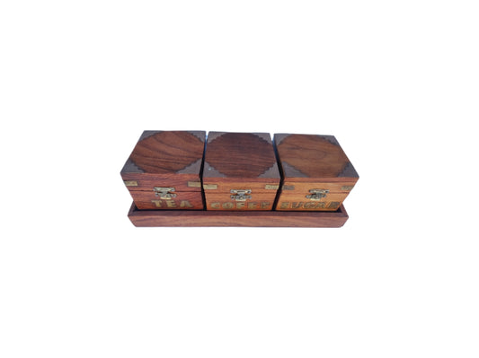 TEA/COFFEE/SUGAR WOODEN BOXES