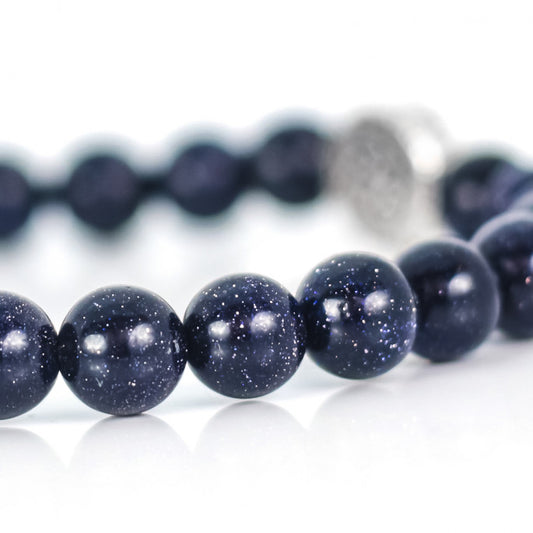 Blue Goldstone Beaded Bracelet