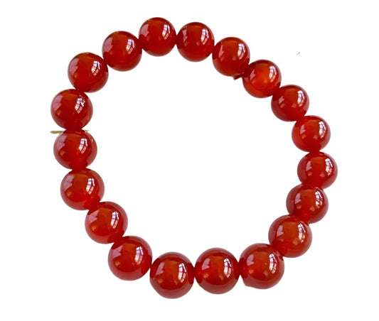 Red Agate Beaded Bracelet