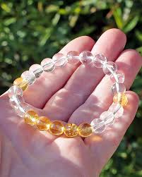 Clear Quartz & Citrine Beaded Bracelet