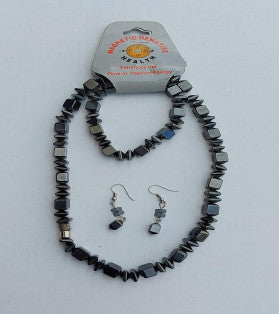 Magnetic Hematite Necklace Set
