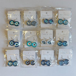 Evil Eye Glass Picture Earrings