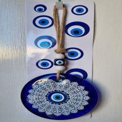 Large Glass Hanging Evil Eye