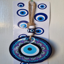 Large Glass Hanging Evil Eye