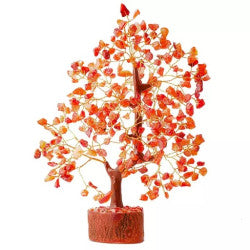 300 Bead Carnelian Tree On Wooden Base