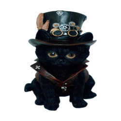 Steampunk Kitten in a  Black Top Hat