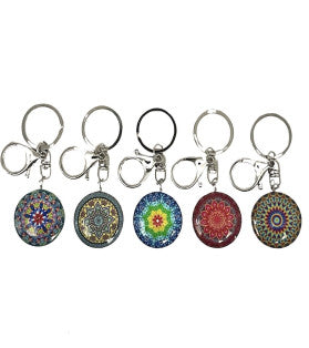 Glass Asstd Key Rings