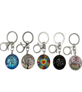 Glass Asstd Key Rings