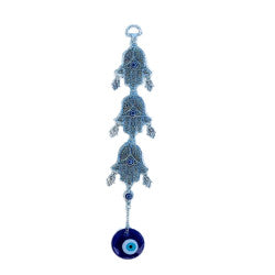Evil Eye Metal Triple Hamsa Hand