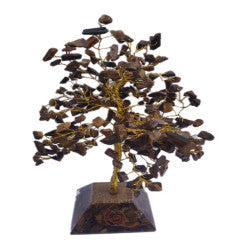 Tiger's Eye Tree 320+ Beads On Orgonite Pyramid Base