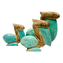 Wooden Pelican Set Of 3 (Green)