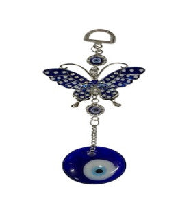 Evil Eye Metal Small Blue Butterfly
