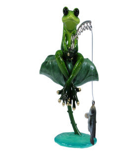 Frog on Leaf Fishing